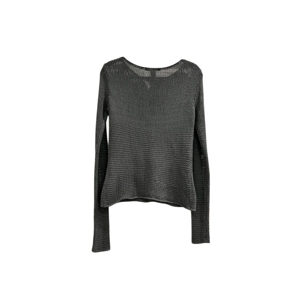 Theory Women's Gray Knit Pullover Sweater Size L Long Sleeve Casual - Picture 2 of 3